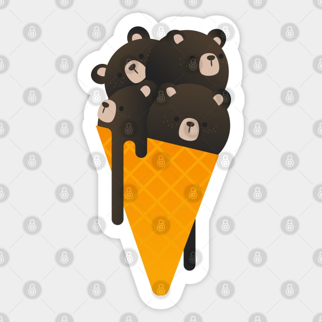 Chocolate Bear Ice Cream Sticker by noeyedeer